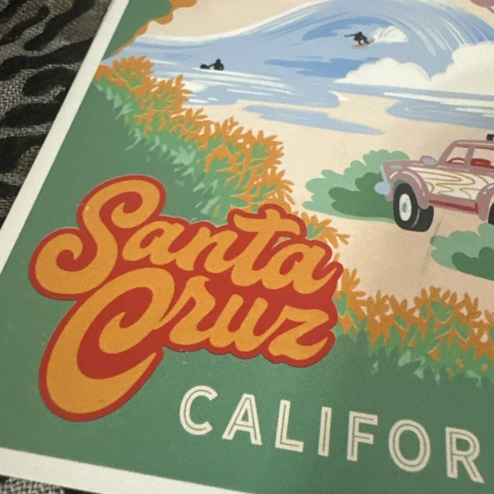 Santa Cruz, California Postcard Secret Surf Spot Collection Beach Surf Wave!